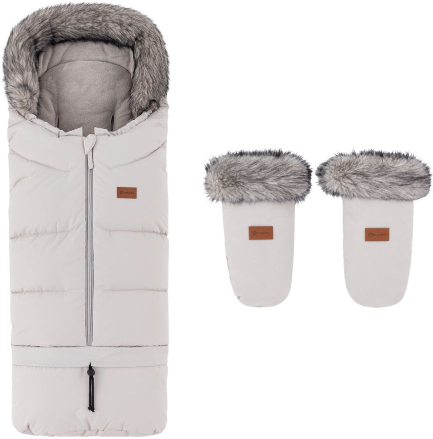 Petite&Mars Set zimní fusak Arctic 4v1 + rukavice na kočárek Fjora Champagne Shower