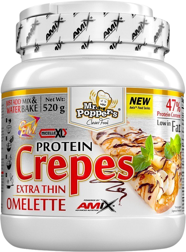 Amix Mr. Popper's Protein Crepes, Vanilka 520 g