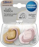 Canpol babies Dudlík silikonový symetrický Light touch GOLD 18m+ růžový 2 ks
