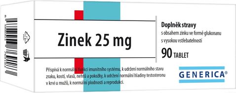 Generica Zinek 25 mg 90 tablet