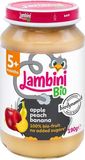 Lambini Bio Demeter příkrm jablko, broskev a banán 190 g