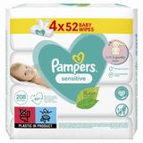 Pampers Sensitive Vlhčené ubrousky 4 x 52 ks