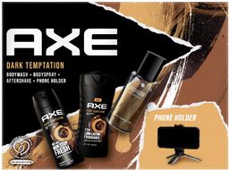 Axe Dark Temptation vánoční balíček pro muže s držákem na telefon 4 ks