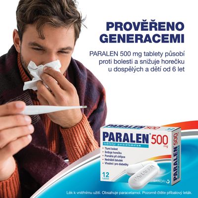 Paralen 500mg, 12 tablet