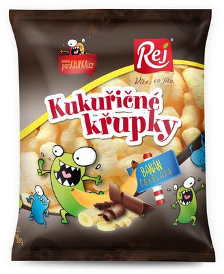 Rej Křupky kukuřičné banánové s čokoládou 90 g