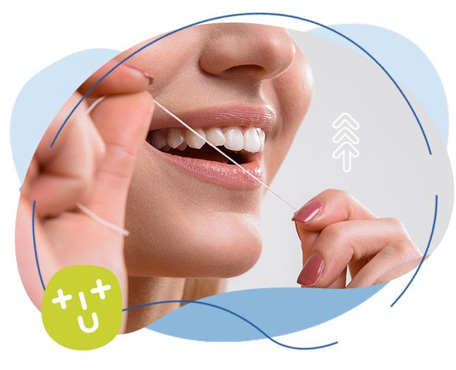 dentální hygiena, dásně, zuby, dentální niť