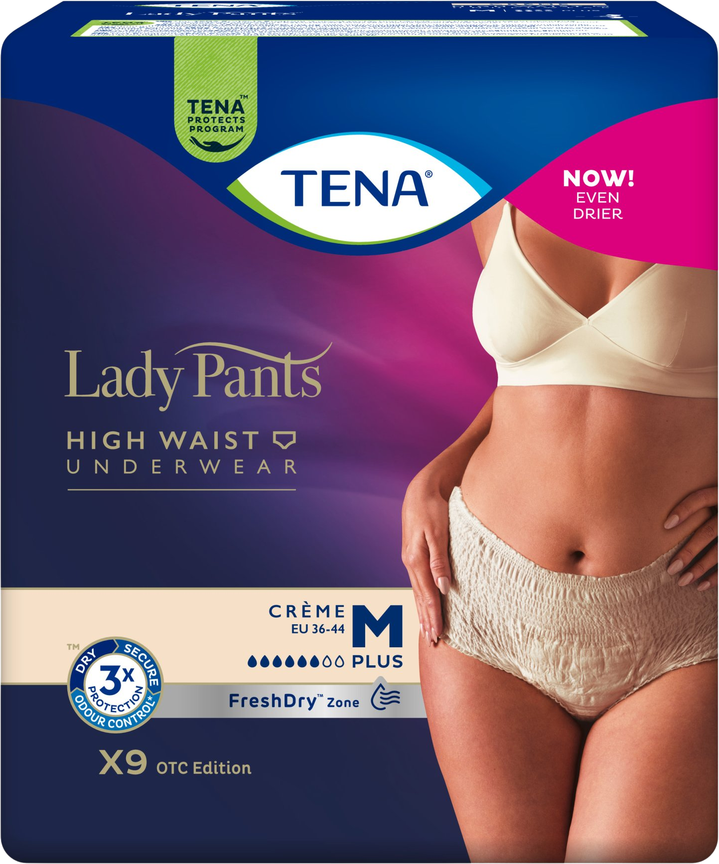 Tena Lady Pants Plus Creme M inkontinenční kalhotky 9 ks