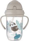 Canpol babies Exotic Animals nevylévací hrneček se slámkou a závažím šedý 270 ml