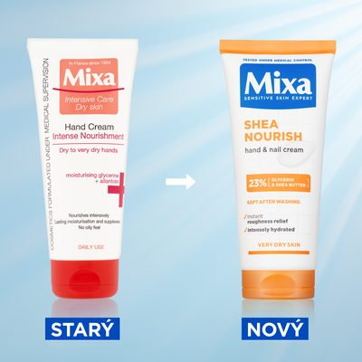 Mixa vyživující krém na ruce a nehty s bambuckým máslem 100 ml