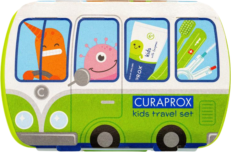 Curaprox Travel set KIDS zelený
