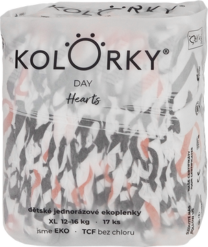 Kolorky DAY Srdce vel. XL (12-16 kg) 17 ks