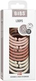 BIBS Loops Kroužky, Blush/ Woodchuck/ Ivory 12 ks