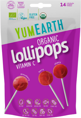 YumEarth BIO ovocná lízátka s vitamínem C 14 ks
