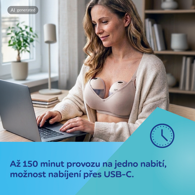 Canpol babies Dvojitá elektrická odsávačka mateřského mléka do podprsenky Hands-Free 2.0