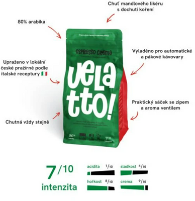 Velatto Espresso Crema zrnková 250 g