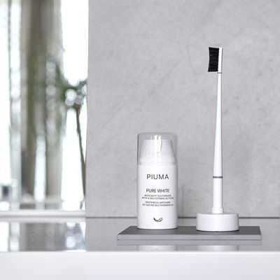 Piuma SMILE BOX zubní kartáček se zubní pastou, soft šedý 75 ml