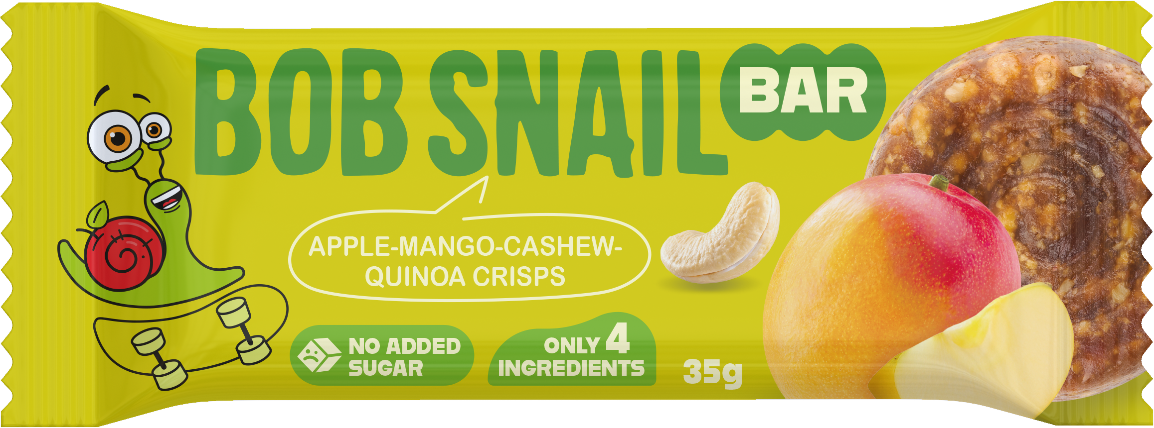 Šnek BOB Ovocná tyčinka jablko-mango s kešu a quinoou 35 g