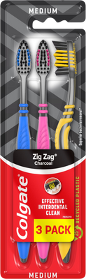 Colgate Zubní kartáček Zig Zag Charcoal 3 ks