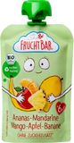 Fruchtbar BIO Ovocná kapsička s jablkem, ananasem, mangem, banánem a mandarinkou 100 g