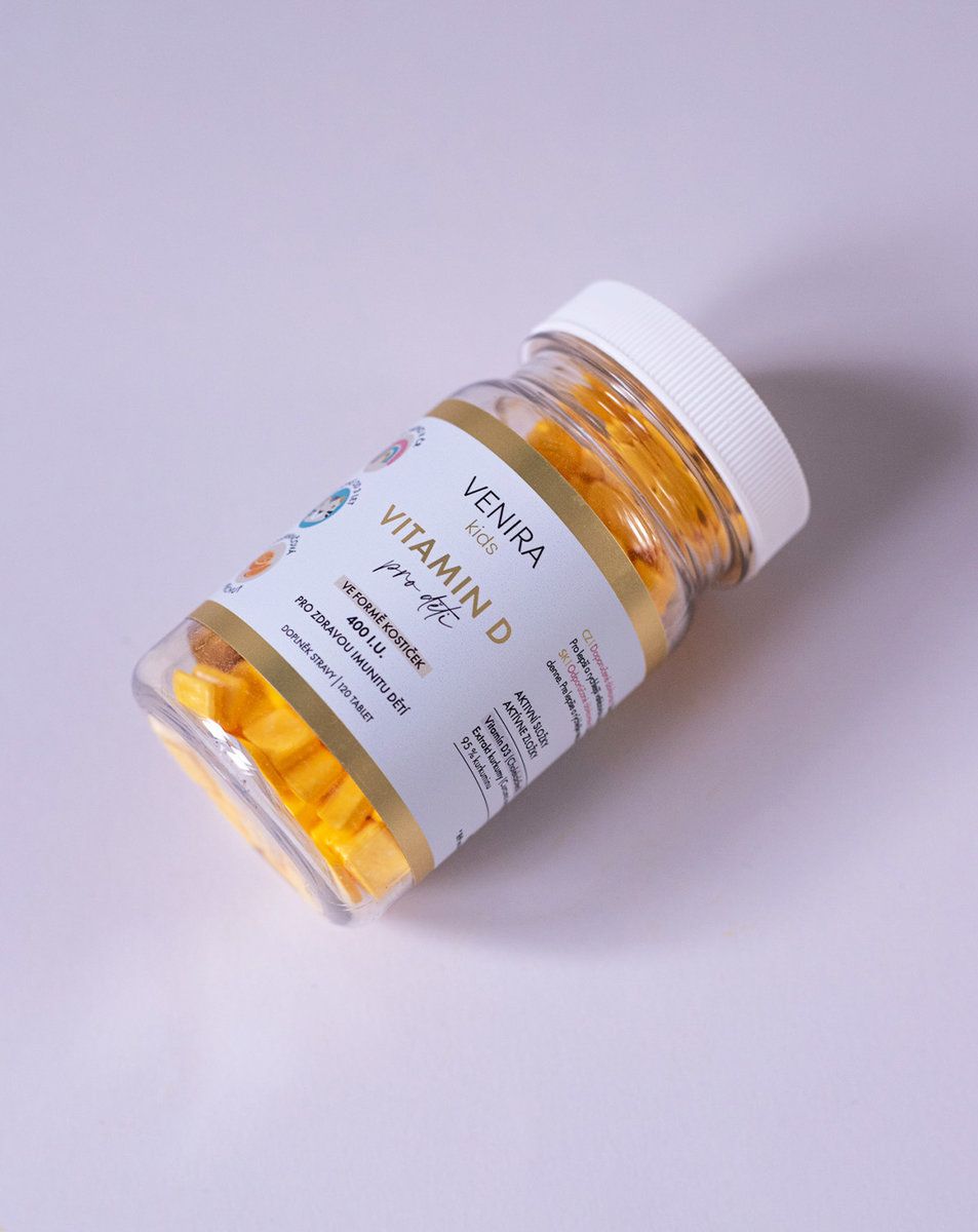 Venira vitamin D pro děti pomeranč 120 ks
