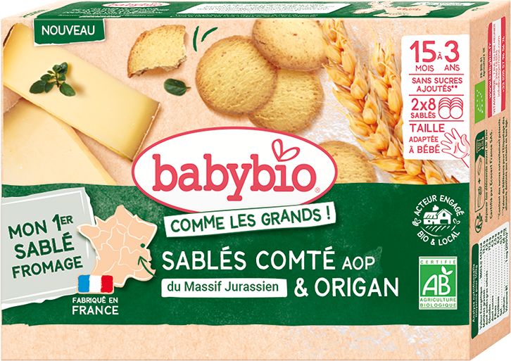 Babybio Křehké sušenky se sýrem Sablé Comté a oregánem 72 g