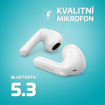 LAMAX Tones1 bezdrátová sluchátka, bílá