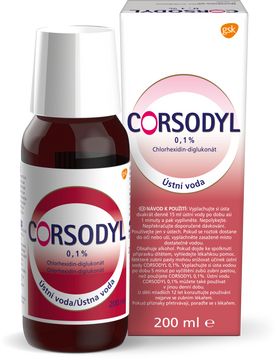 Corsodyl Ústní voda 0.1% 200 ml
