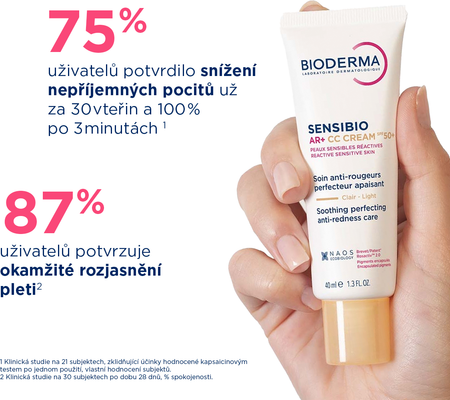 Bioderma Sensibio AR+ CC Tónovaný krém pro citlivou a začervenalou pleť s SPF 50 +, 40 ml