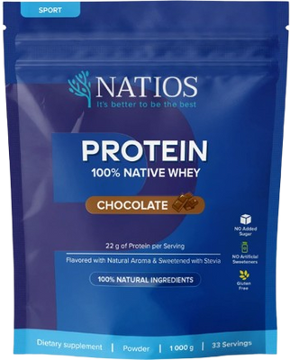 Natios Native Whey Protein, Čokoláda 1000 g
