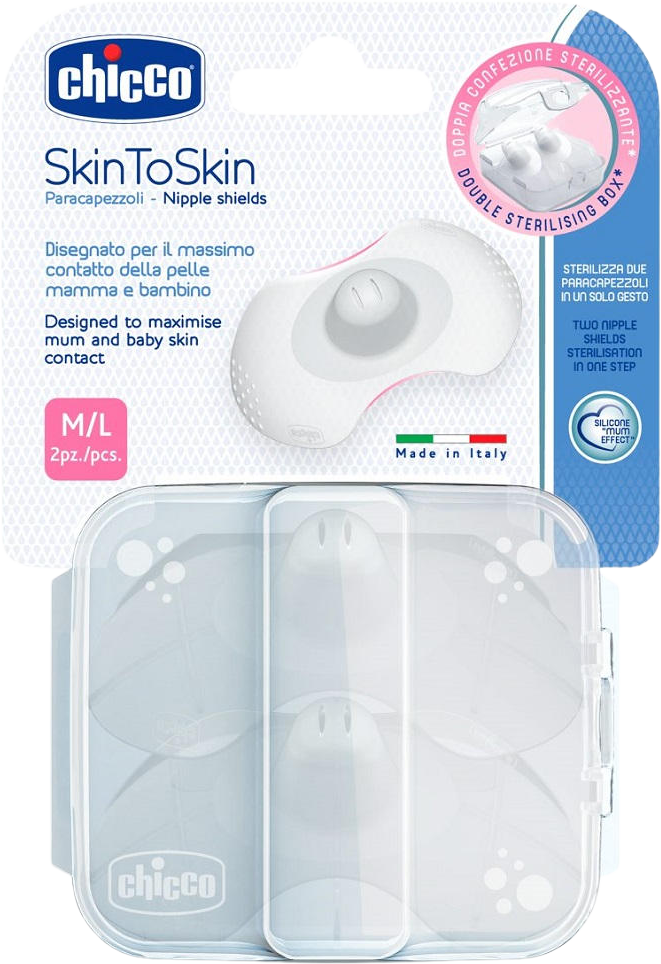 Chicco Chránič bradavek SkinToSkin silikon M / L 2 ks