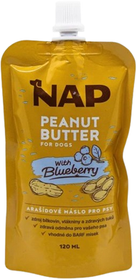 NAP NAP Arašídové máslo pro psy, borůvka 120 ml
