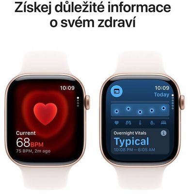 Apple Watch 11 GPS + Cellular 46mm Růžově zlatý hliník se světle ruměným sportovním řemínkem - S/M