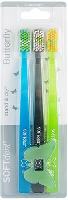SOFTdent Butterfly Zubní kartáček ULTRASOFT 3 ks