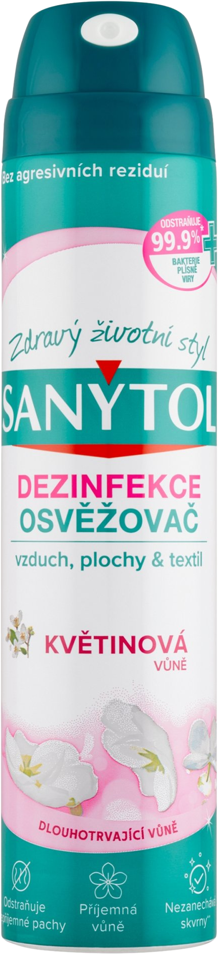 Sanytol Dezinfekční osvěžovač vzduchu, povrchů a textilií s květinovou vůní 300 ml
