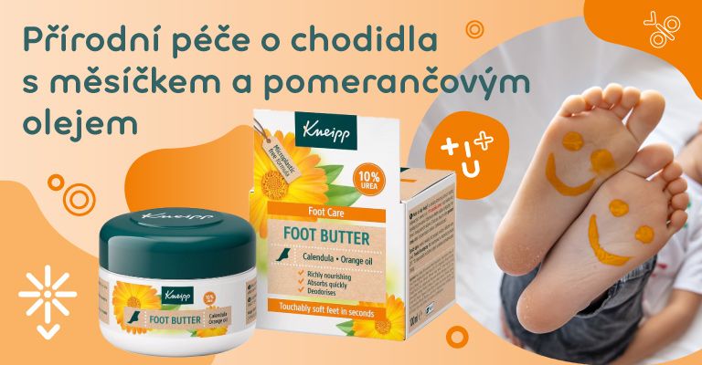 Kneipp, máslo pro péči o chodidla, měsíček, pomerančový olej