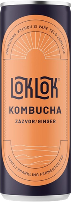 Loklok Kombucha zázvor plech 330 ml