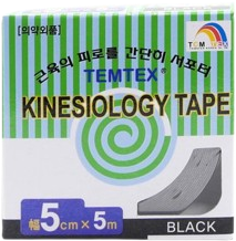 Temtex kinesio tape Classic, černá tejpovací páska 5cm x 5m