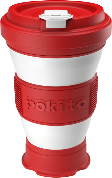 Pokito Skládací hrnek do kapsy, červený 475 ml
