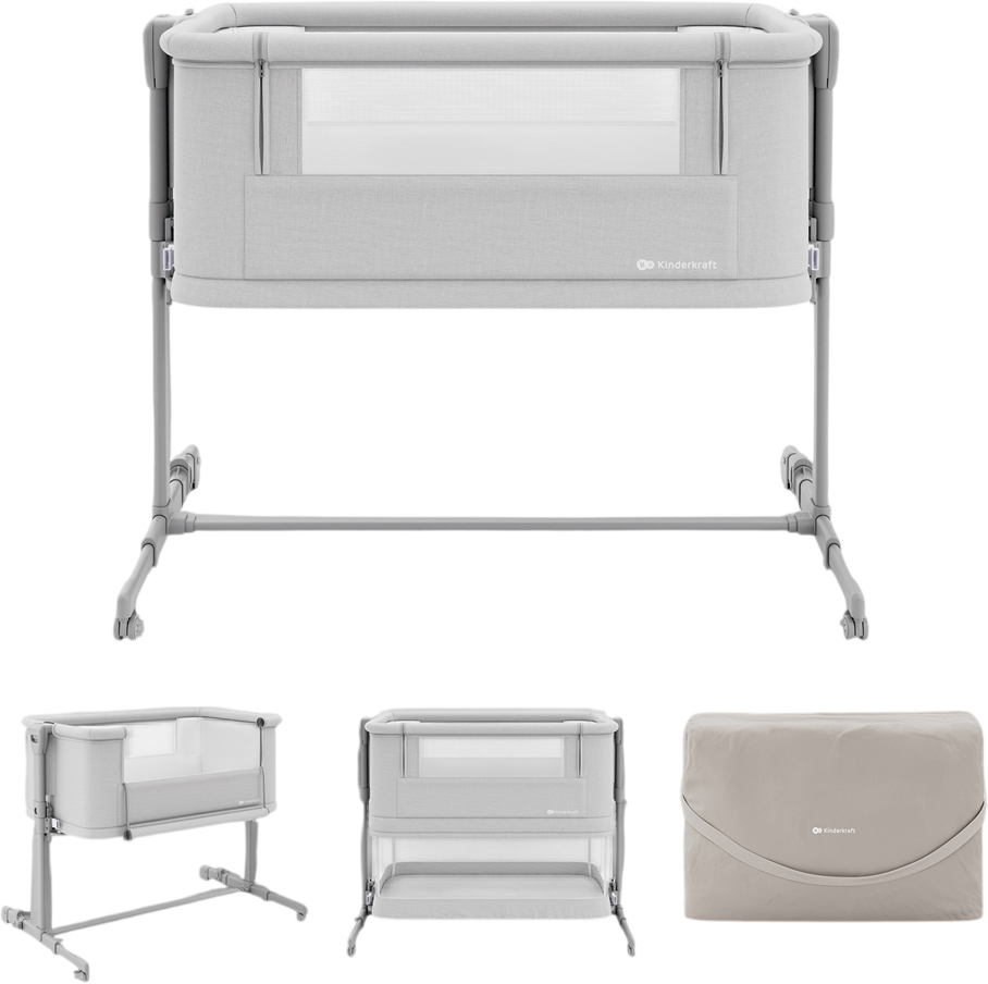 Kinderkraft Postýlka polohovací Nestee Grow 2 Light Grey 1 ks