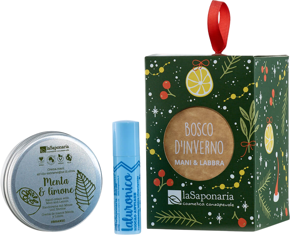 laSaponaria Dárková sada pro péči o rty a ruce - Zimní les