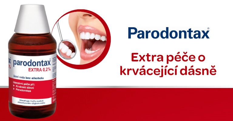 krvácení dásní, parodontax, ústní voda pro zdravé dásně