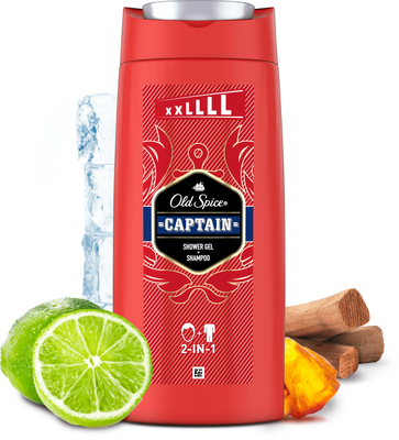 Old Spice Captain Pánský sprchový gel a šampon s tóny santalového dřeva a citrusů 675 ml