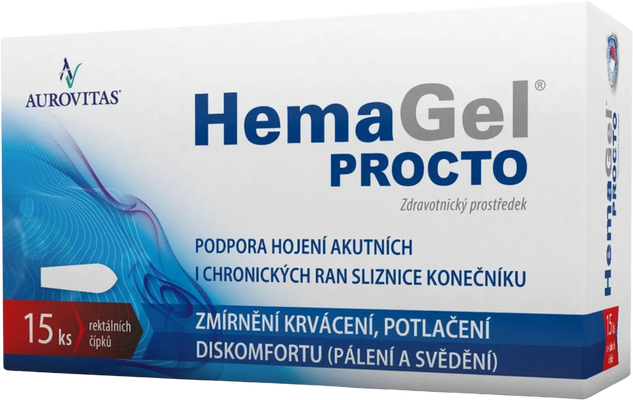 HemaGel PROCTO Rektální čípky 15 ks
