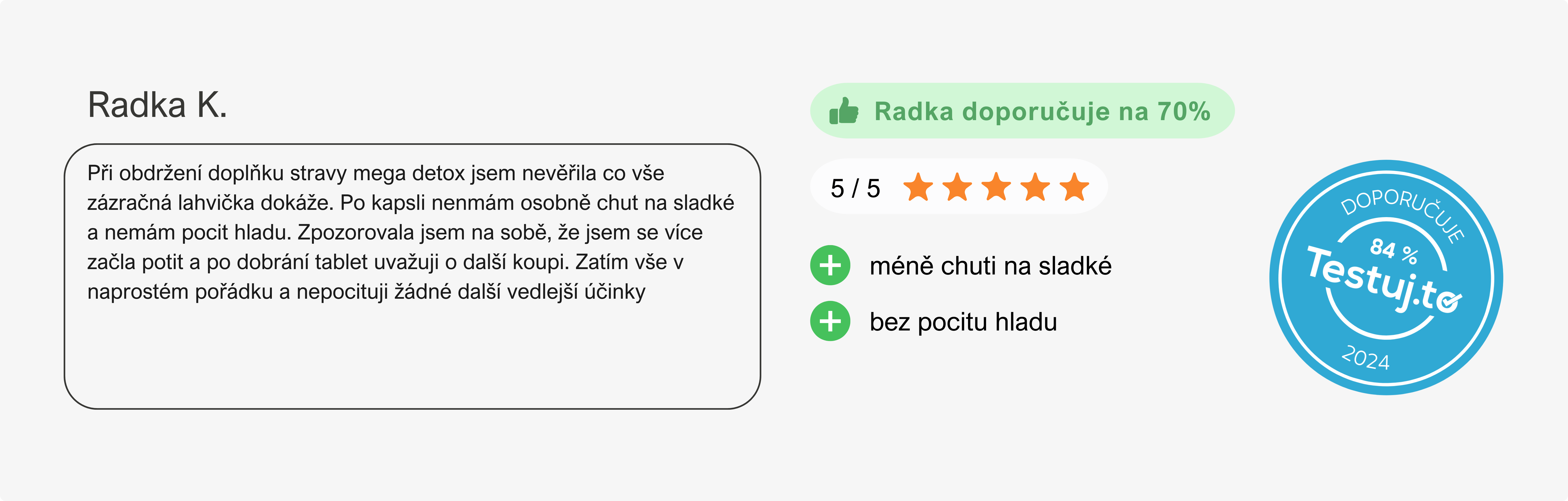 hubnutí a udržení hmotnosti, detoxikace, podpora vitality a energie