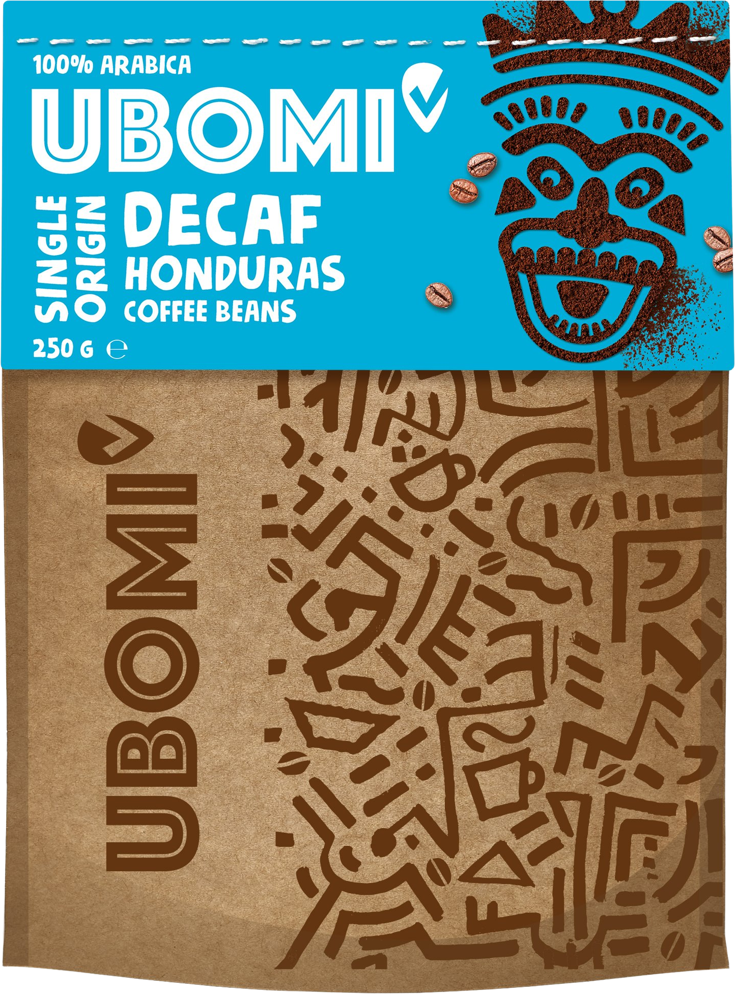 Ubomi Arabica Bezkofeinová zrnková káva CO2 250 g