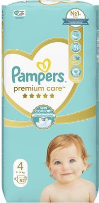 Pampers Premium Care plenky vel. 4, 9-14 kg, 52 ks
