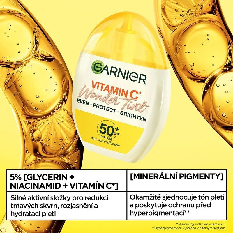 Garnier Vitamin C Wonder Tint SPF 50+, odstín Light 40 ml