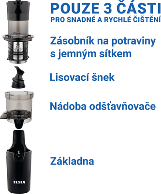 Tesla SlowJuicer SJ500 XL - nízkootáčkový šnekový odšťavňovač