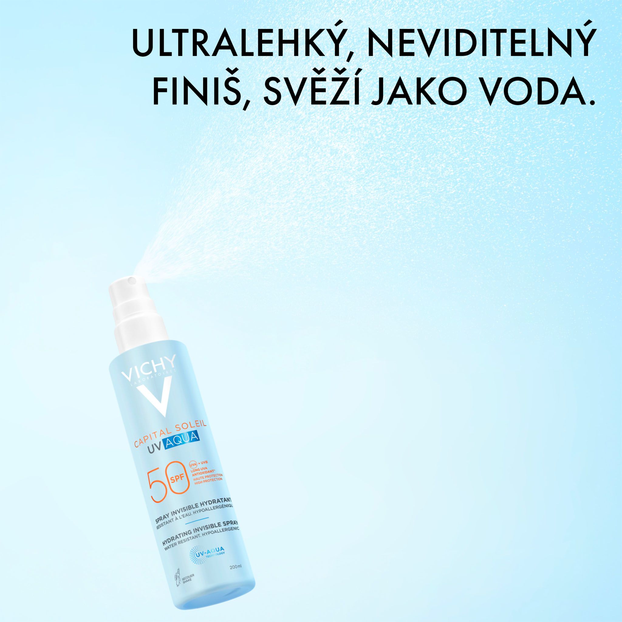 Vichy Capital soleil UV aqua sprej SPF50, 200 ml