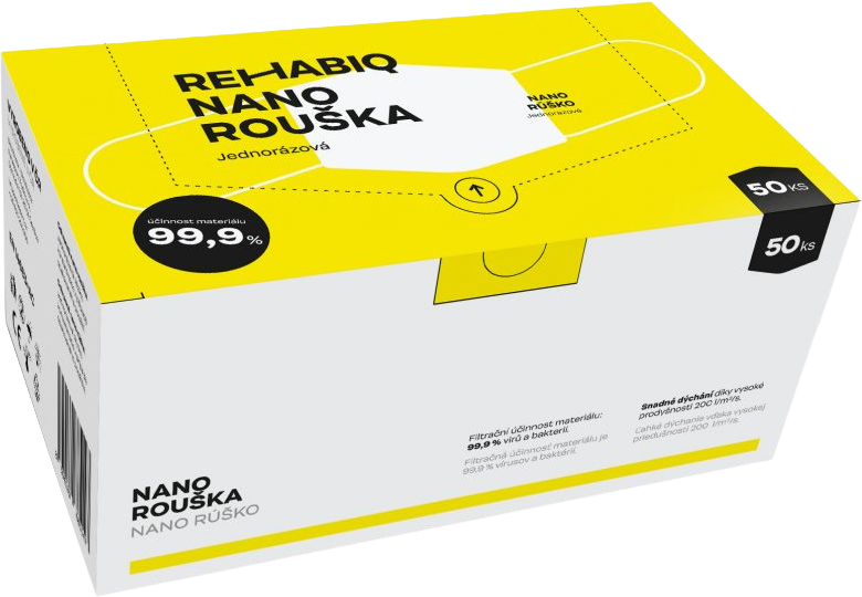 Rehabiq Nano rouška s účinností 12 hodin, jednorázová, 50 ks